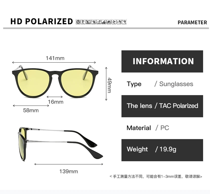 2024 奢华女士变色太阳镜女款日夜视偏光女士眼镜女款遮阳智能 Oculos de sol