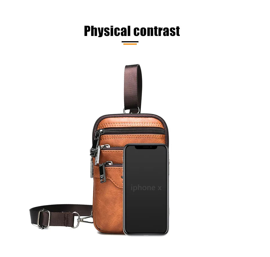 JEEP BULUO Men Shoulder Messenger Bags Small Multi-function Sling Chest Bag Legs Waist Bag For Man New Fashion Casual Crossbody