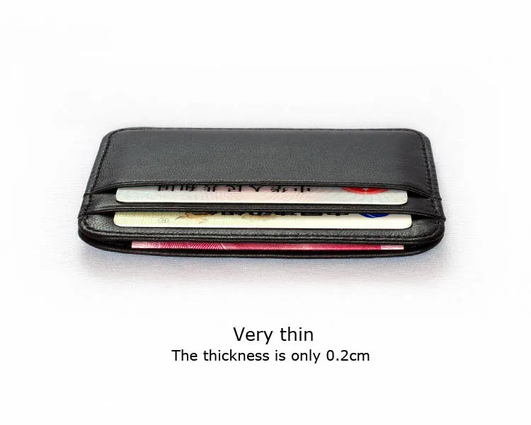 New Slim 100% Sheepskin Genuine Leather Men's Wallet Male Thin Mini ID Credit Card Holder Small Cardholder Purse For Man