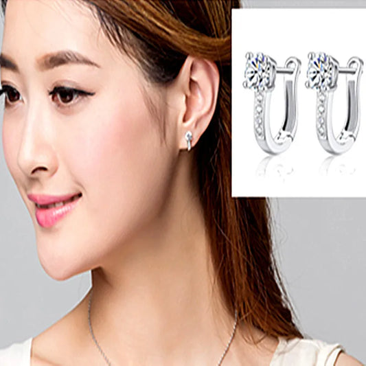 100% Real 925 Sterling Silver  U Type Earring Korean Earrings for Women New Jewelry Gifts CME1504