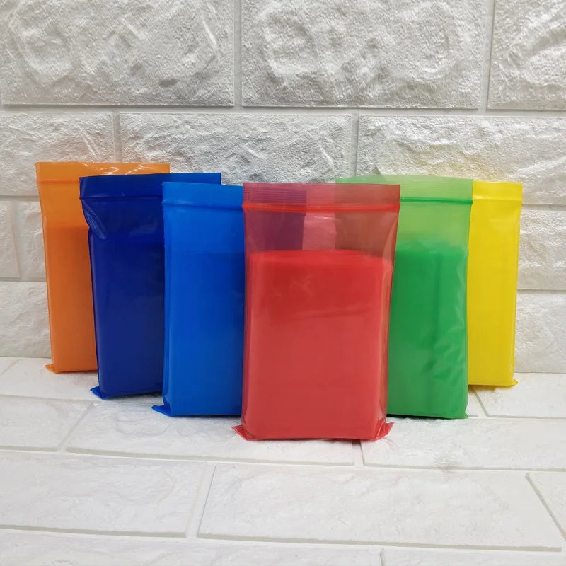 Set of 100 Bulbusbow color PE plastic zip lock bags, perfect for organizing jewelry, tea, food items, and travel essentials. Durable, eco-friendly design with secure sealing.