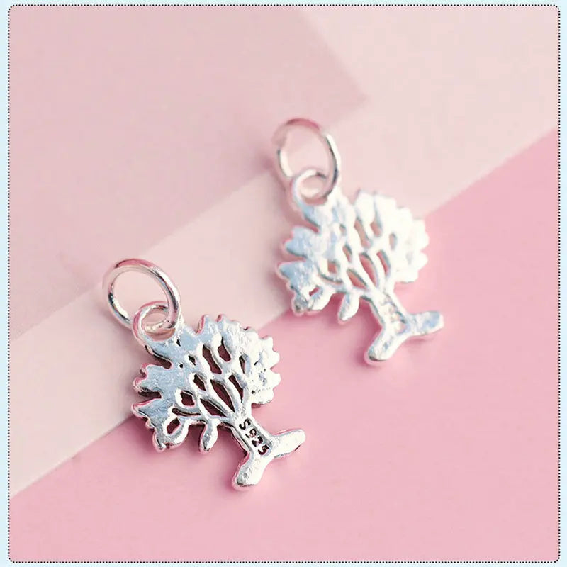 1PC  925 Sterling Silver Arbor Vitae Life Tree Charm Pendant for DIY Necklace Bracelet Making S925 Fine Jewelry