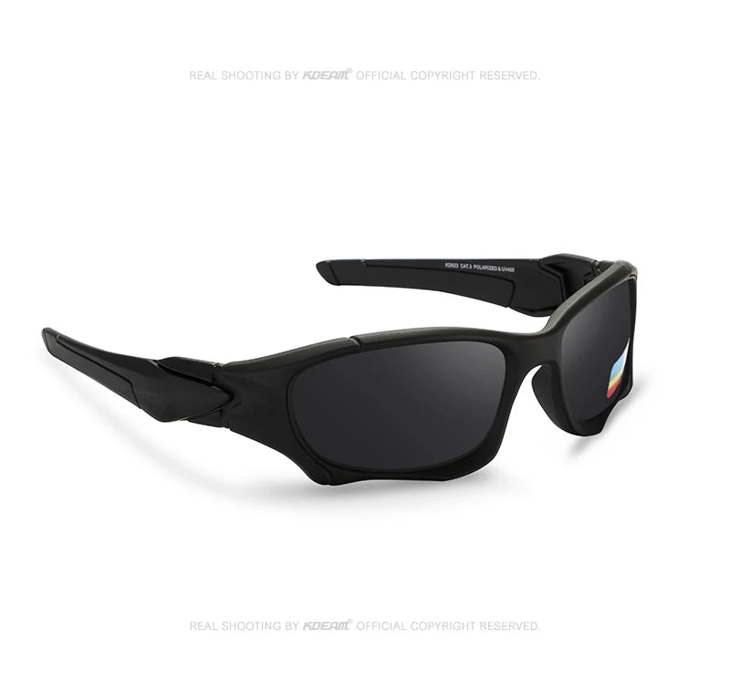 KDEAM Outdoor Sports Polarized Sunglasses Men Curve Cutting Frame Stress-Resistant Lens Shield Sun Glasses Women KD0623