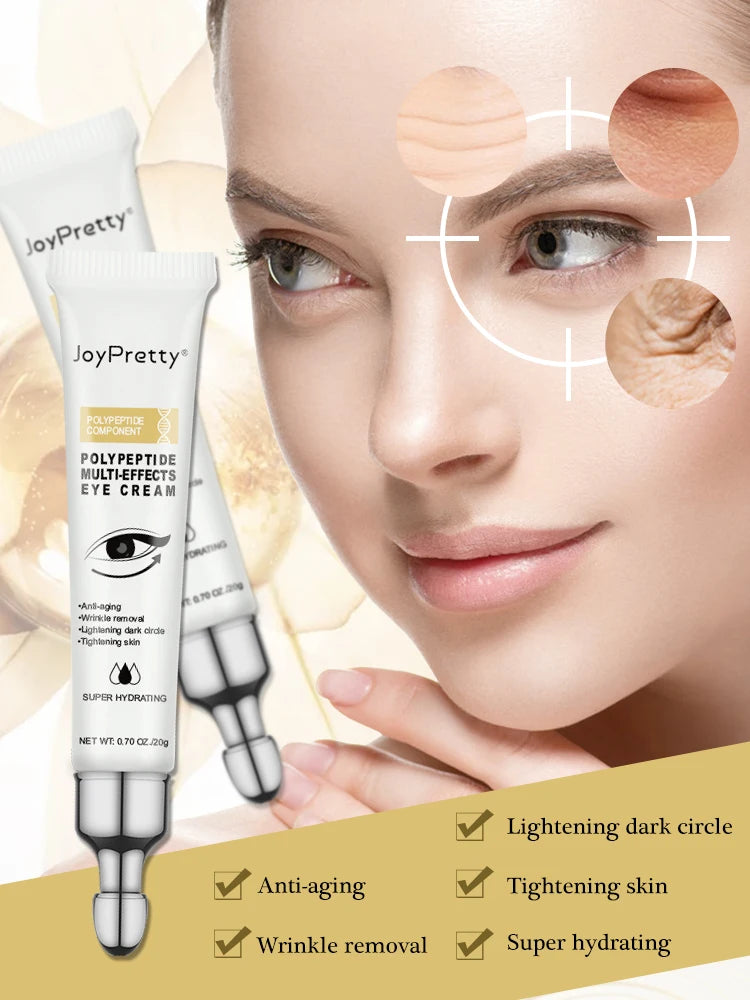 JoyPretty Anti Dark Circles Eye Cream Peptide Remove Bags Under The Eyes Lifting Fine Lines Eye Serum Skin Care Beauty Health