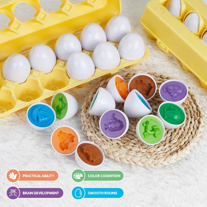 Baby Learning Educational Toy Smart Egg Toy Games Shape Matching Sorters Toys Montessori Eggs Toys For Kids Children 2 3 4 Years