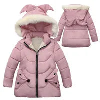 Girls Boys Autumn Down Coats Kids Winter Warm Hooded Jackets New Children Thicken Fashion Outerwear Casual Lamb Fleece Clothing