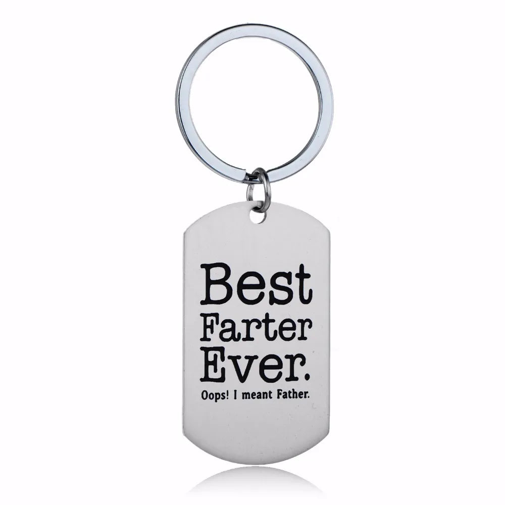 Metal Father's Day Keychain Gift Best Farter Ever Oops I Meant Father Birthday Christmas Gifts For Dad Father From Son Daughter