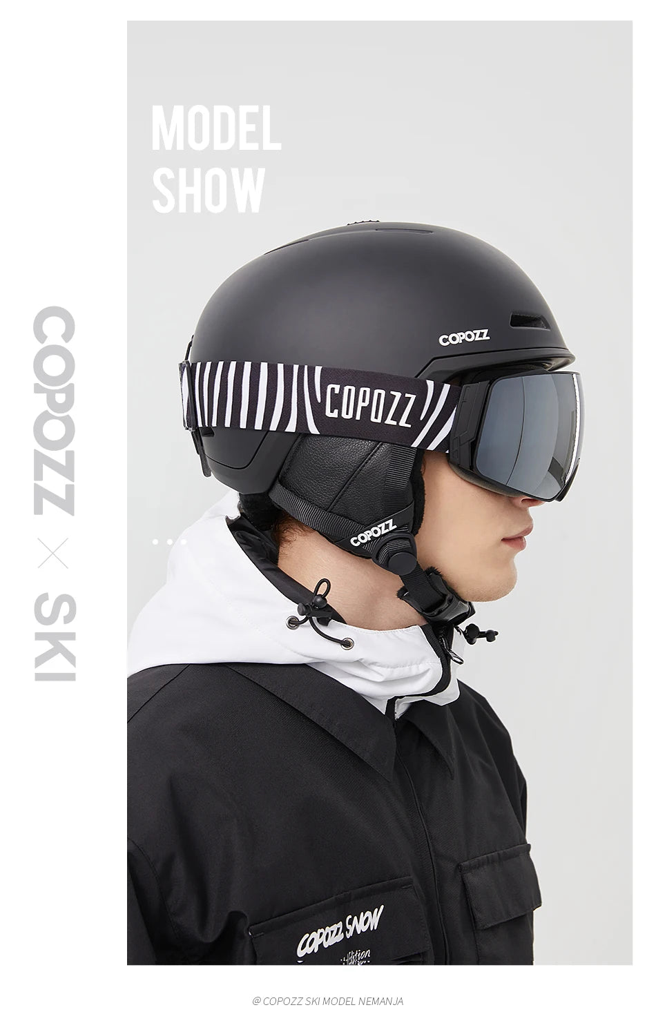 Copozz Magnetic Polarized Ski Goggles Anti-Fog Winter Double-Layers UV400 Protection Men Ski Glasses Eyewear with Lens Case Set