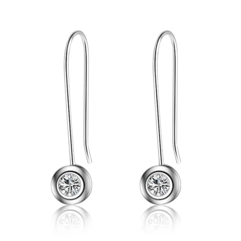 New Fashion Popular 925 Sterling Silver Jewelry Personality U-shaped Crystal Hypoallergenic Female Dangle Earrings  E252