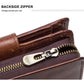 CONTACT'S Genuine Leather RFID Vintage Wallet Men With Coin Pocket Short Wallets Small Zipper Walet With Card Holders Man Purse