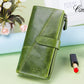 Contact's New Genuine Leather Wallet Fashion Coin Purse For Ladies Women Long Clutch Wallets With Cell Phone Bags Card Holder