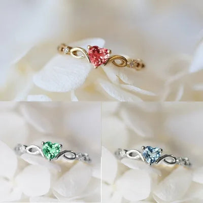 Huitan Simple Heart Ring For Women – Cute Finger Rings, Romantic Birthday Gift with Fashion Zircon Stone Jewelry