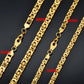 Dropshipping Chunky Men Fashion Gold Color Necklace 6MM Stainless Steel Byzantine Chains Street Hip Hop Jewelry