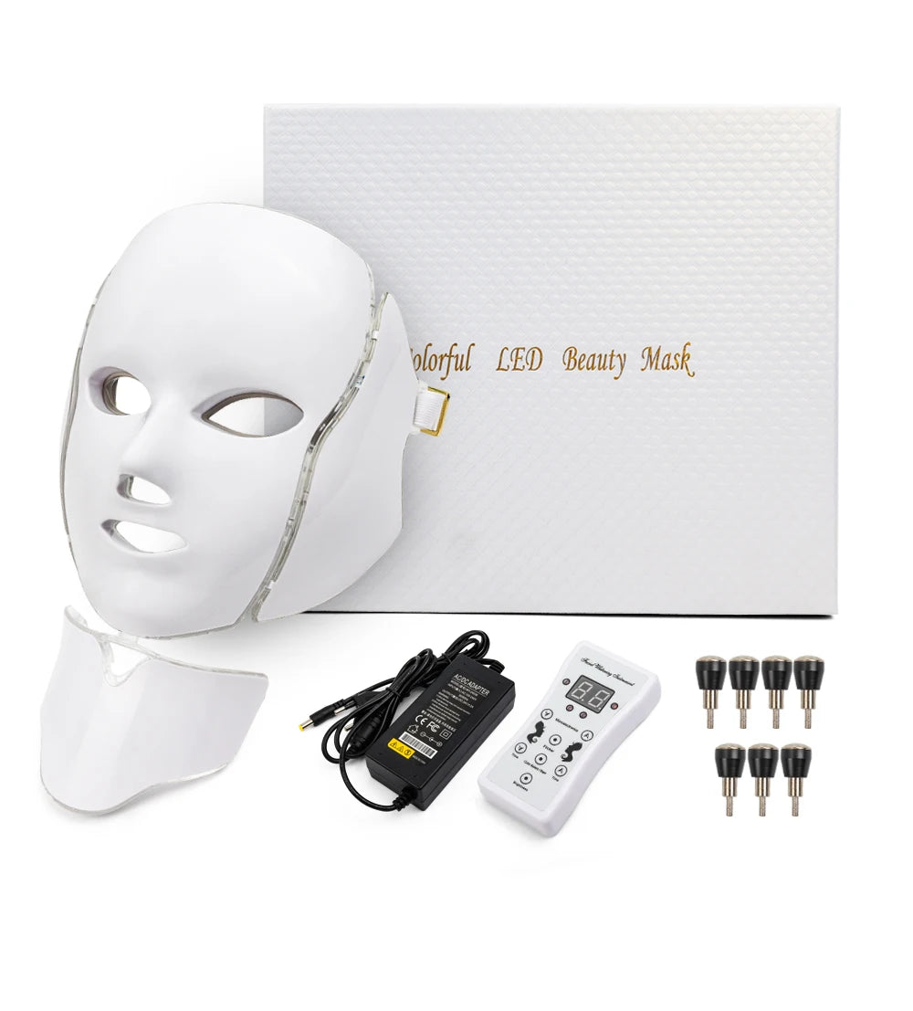 7 Colors Led Facial Mask Led Korean Photon Therapy Face Care Machine Light Therapy Acne Mask Neck Beauty Led Mask