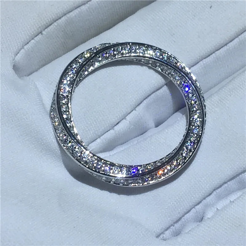 infinity ring 925 Sterling silver Micro pave AAAAA Cubic Zirconia Engagement Wedding Band Rings for women Party Jewelry