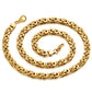 Dropshipping Chunky Men Fashion Gold Color Necklace 6MM Stainless Steel Byzantine Chains Street Hip Hop Jewelry