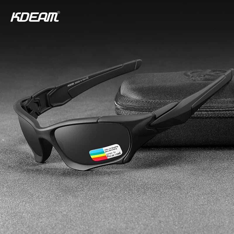 KDEAM Outdoor Sports Polarized Sunglasses Men Curve Cutting Frame Stress-Resistant Lens Shield Sun Glasses Women KD0623