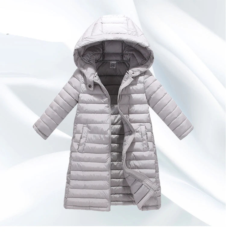 Children Down Coat Winter Teenager Thickened Hooded Cotton-padded Parka Coat Kids Warm Long Jackets Toddler Kids Outerwear