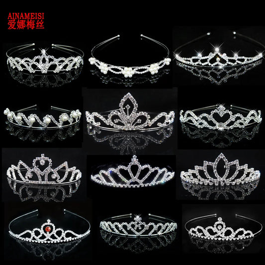 AINAMEISI Princess Crystal Tiaras and Crowns Headband for Kid Girls – Love Bridal Prom Crown Wedding Party Accessories Hair Jewelry | Nickel-Free, Lead-Free | Bulbusbow