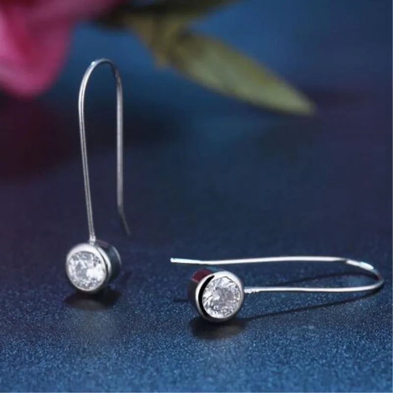 New Fashion Popular 925 Sterling Silver Jewelry Personality U-shaped Crystal Hypoallergenic Female Dangle Earrings  E252