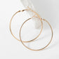 Bulbusbow Exaggerated Big Smooth Circle Hoop Earrings for Women in Geometric U Shape with Gold Plated Zinc Alloy