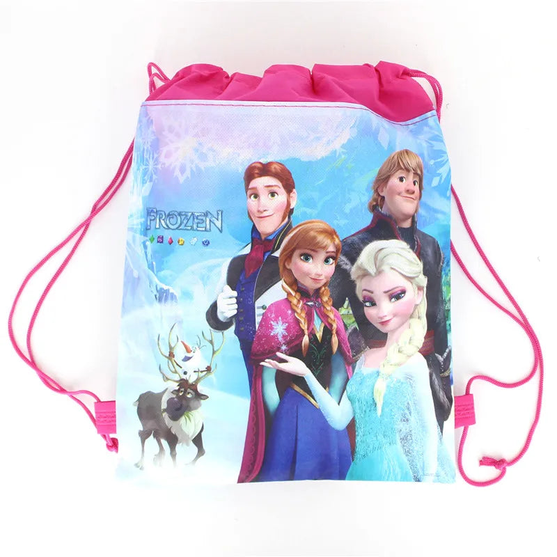 5/10/20/30PCS Disney Frozen Elsa Anna Birthday Party Gifts Non-woven 27*34cm Drawstring Good Bags Kds Favor School Backpacks