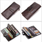 Contact's New Genuine Leather Wallet Fashion Coin Purse For Ladies Women Long Clutch Wallets With Cell Phone Bags Card Holder