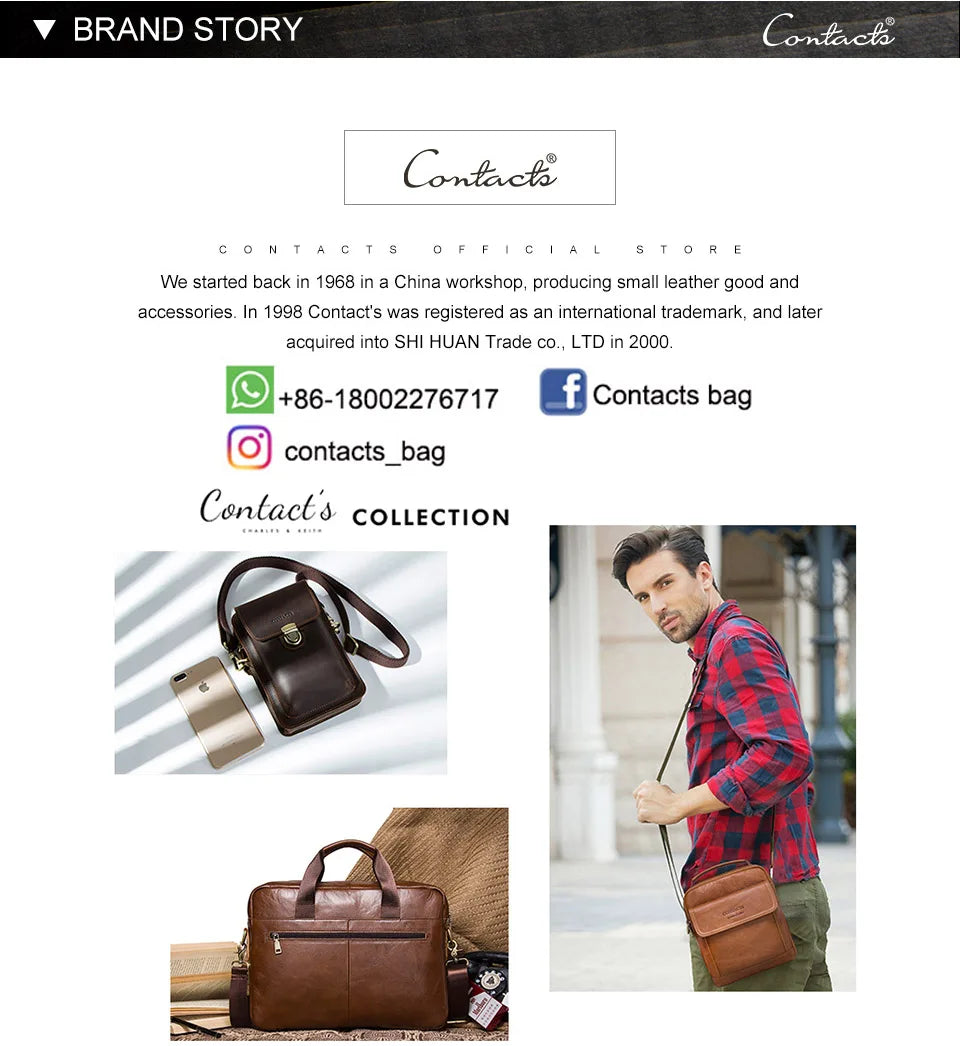 CONTACT'S Genuine Leather RFID Vintage Wallet Men With Coin Pocket Short Wallets Small Zipper Walet With Card Holders Man Purse