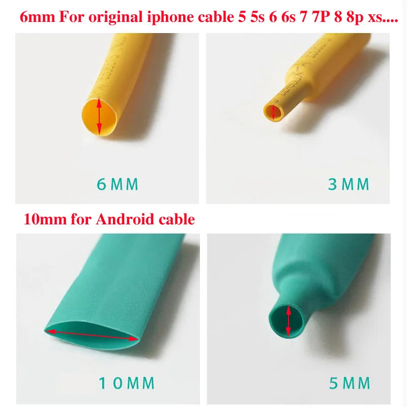 10cm Cable Protector Heat Shrink Tube Organizer Cord Management Cover For Android iPhone 5 5s 6 6s 7 7p 8 8p xs Earphone MP3 USB