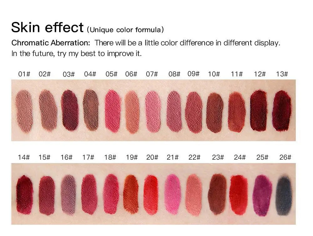 NICEFACE Lip Gloss 26 Colors Nude Matte Liquid Lipstick Mate Waterproof Long Lasting Moisturizing Lipgloss Lip Makeup Cosmetics