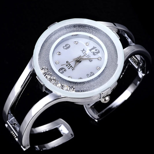 XINHUA Fashion Watches Women Stainless Steel Bracelet Bangle Rhinestone Luxury Party Dress Female Clock Relogios Feminino