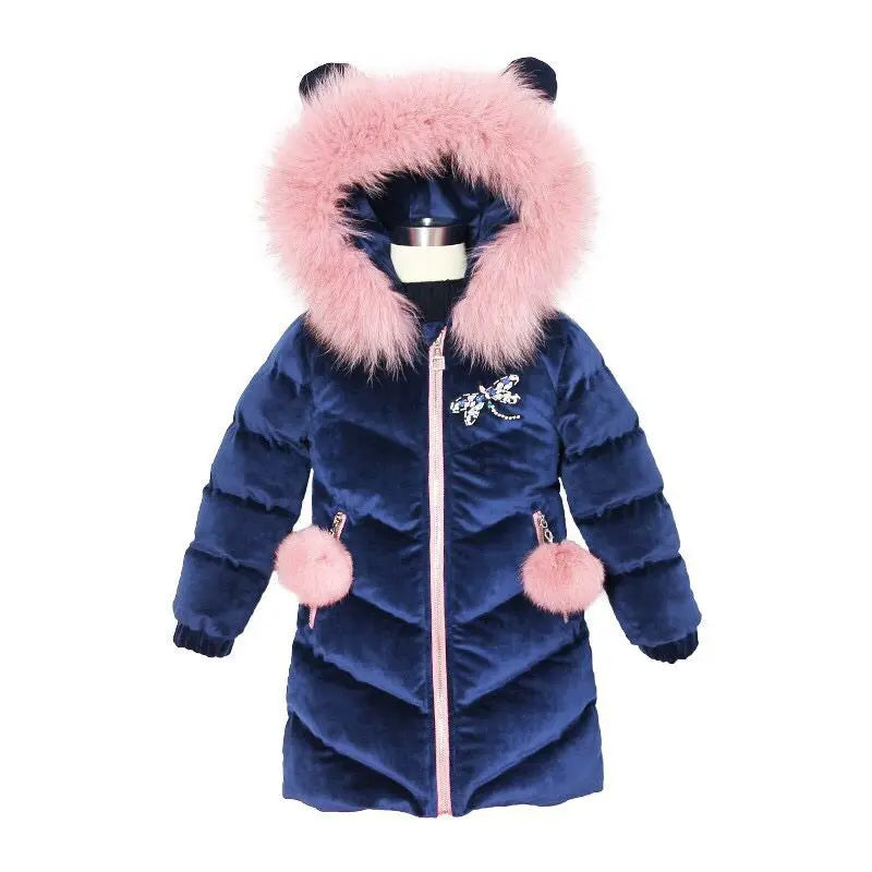 Children Down Coat Winter Teenager Thickened Hooded Cotton-padded Parka Coat Kids Warm Long Jackets Toddler Kids Outerwear