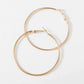 Bulbusbow Exaggerated Big Smooth Circle Hoop Earrings for Women in Geometric U Shape with Gold Plated Zinc Alloy