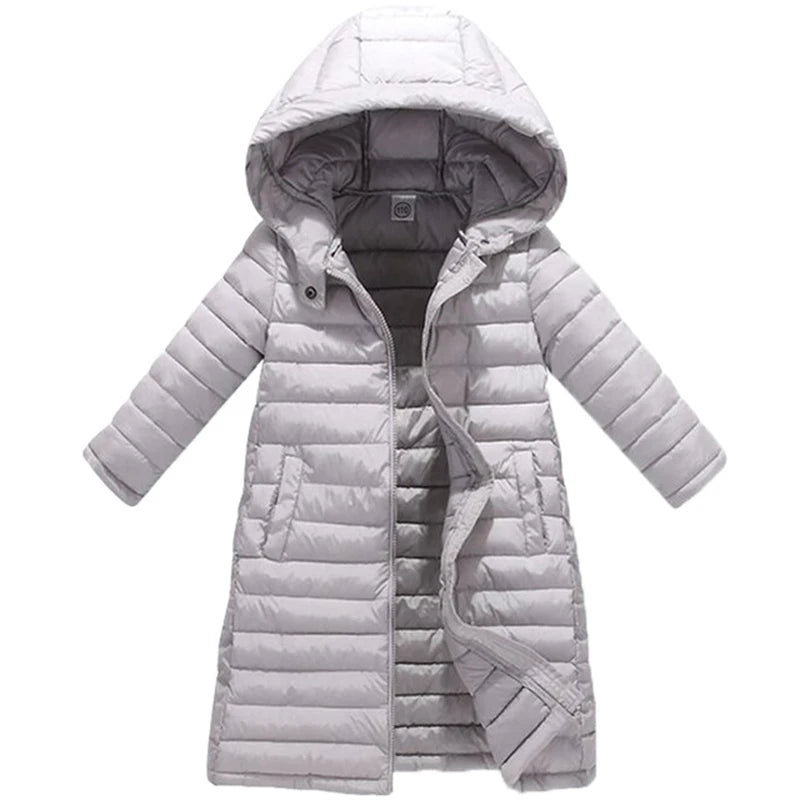 Children Down Coat Winter Teenager Thickened Hooded Cotton-padded Parka Coat Kids Warm Long Jackets Toddler Kids Outerwear