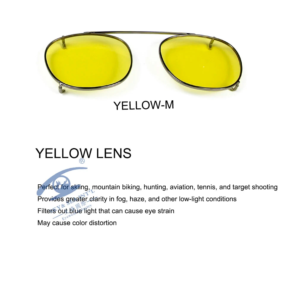 Depp Style Round Clip On Sunglasses Lens Blue Pink Yellow Green Polarized Sun Glasses For Women Men Fashion Tinted Clip-On Lens