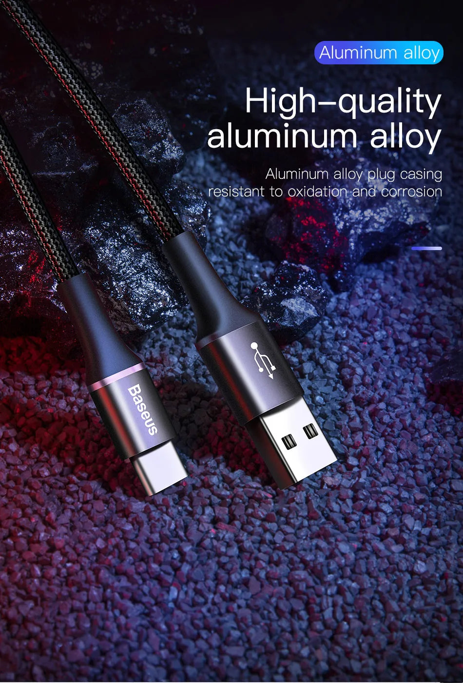 3A USB Type C Fast Charging Cable for Xiaomi, Samsung, Huawei | LED Indicator | Bulbusbow