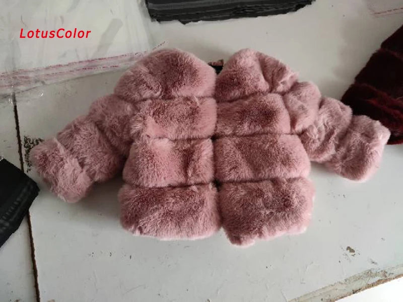 Baby Girls Faux Fur Coat Winter Children Girls Long Sleeve Christmas Jacket Warm Kids Girls Snow Coat Girls Outerwear Clothing