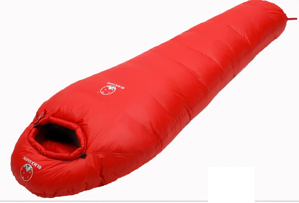 Very Warm White Goose Down Filled Adult Mummy Style Sleeping Bag Fit for Winter Thermal 4 Kinds of Thickness Travel Camping