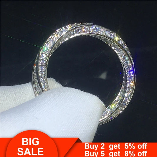 infinity ring 925 Sterling silver Micro pave AAAAA Cubic Zirconia Engagement Wedding Band Rings for women Party Jewelry