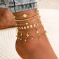 Bohemian Key Charm Anklet Set For Women Love Heart Lock Ankle Bracelet On Leg Foot Chain Female Beach Jewelry