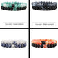 Set Bracelet Couples Distance Black White Natural Lava Stone Tiger Eye Beaded Yoga Bracelets for Men Women Elastic Rope Jewelry