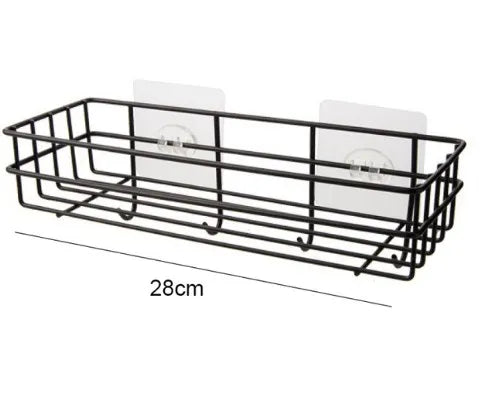 Japanese-style wrought iron bathroom shelf wall-mounted shower gel storage rack toilet free punch toiletry stand