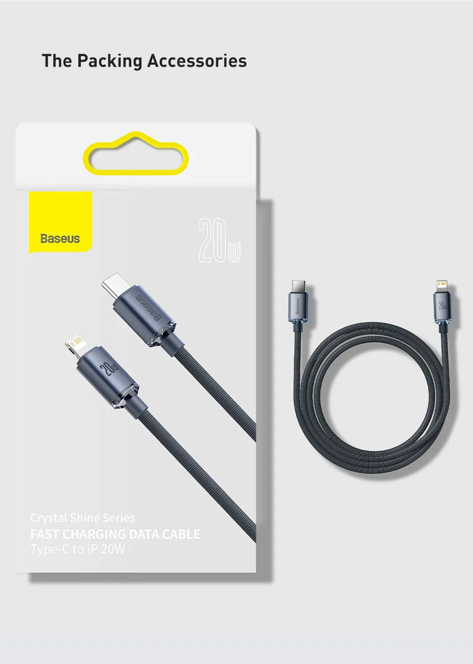 Baseus USB Type C PD 20W Cable for iPhone 14 13 12 Pro X 8 Fast USB C Cable for iPhone Charging Cable USB Type C Cable Wire Code