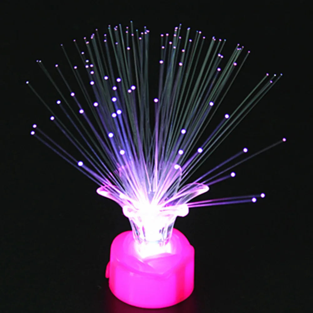 Colored Fiber Optic LED Light-up Mini Christmas Tree with Top Star Battery Powered Christmas Tree Decoration Lamp Christmas gift