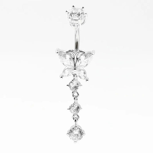 925 sterling silver belly button ring heart cubic zircon navel belly piercing jewelry