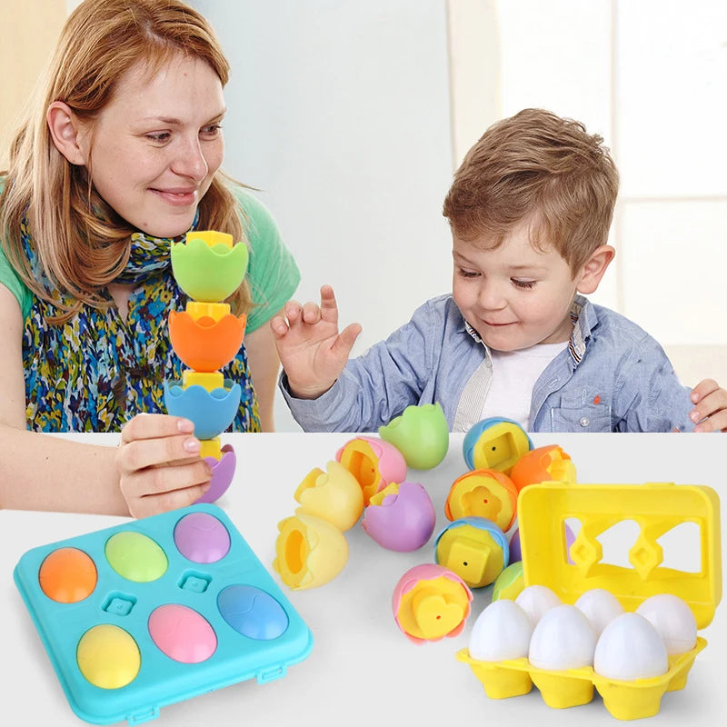 Baby Learning Educational Toy Smart Egg Toy Games Shape Matching Sorters Toys Montessori Eggs Toys For Kids Children 2 3 4 Years