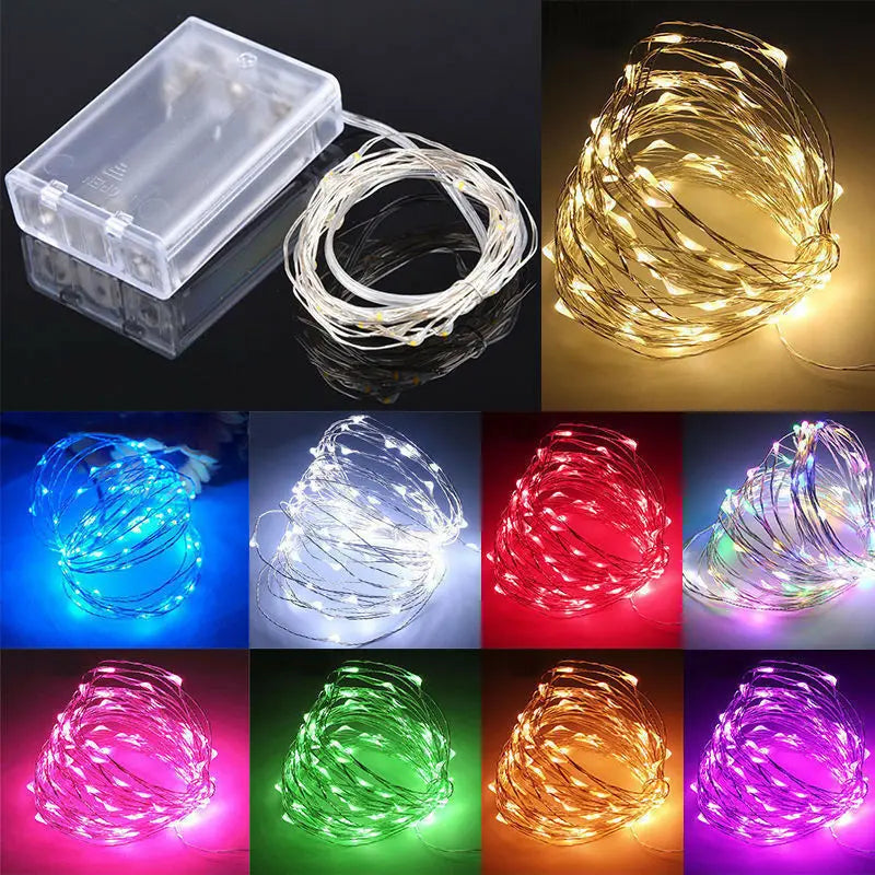 1M 2M 3M 5M 10M Copper Wire LED String lights Holiday lighting Fairy Garland For Christmas Tree Wedding Party Decoration