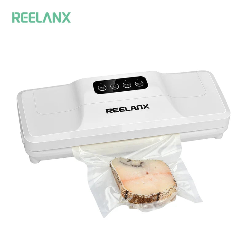 REELANX 真空封口机 V1 140W 自动食品真空包装机 带 15 件袋 最佳真空包装机密封包装