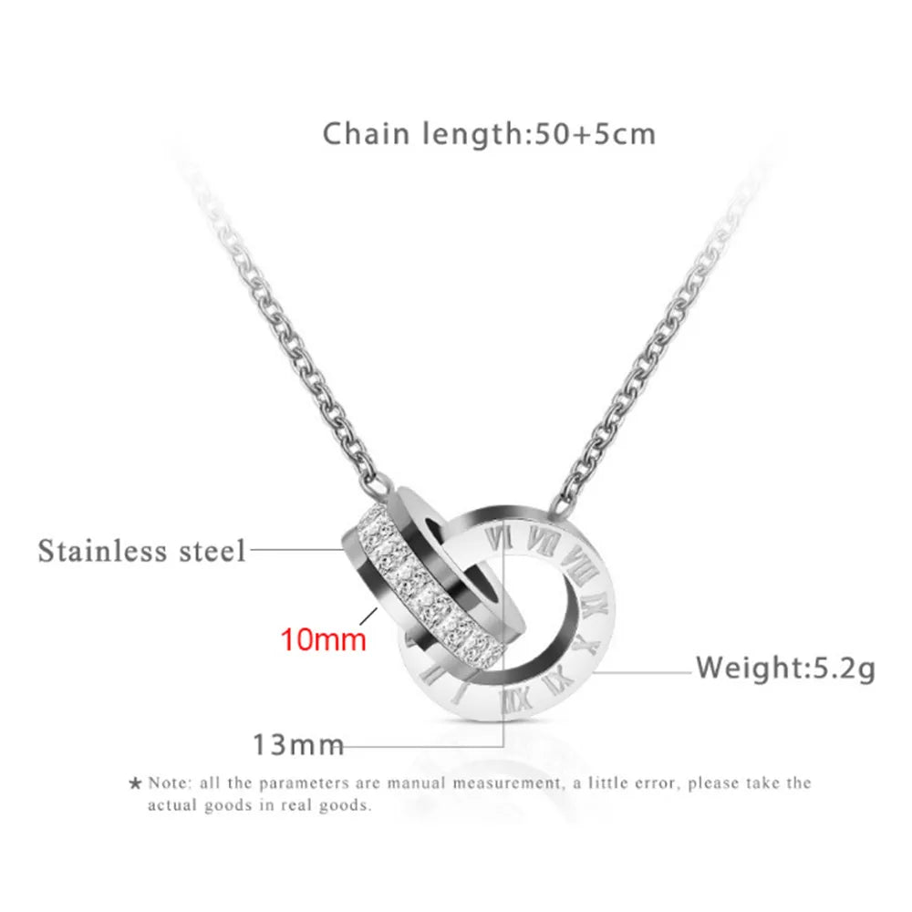 Luxury Roman Numeral Necklace Earring Bracelet For Women Party 316L Stainless Steel Jewelry Set Gift Box