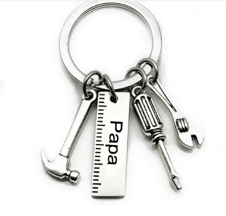 2019 nurse medical box medical key chain Grandpa Dad Dad's-Tools Ruler Hammer Wrench Screwdriver cute keychain jewelry gift